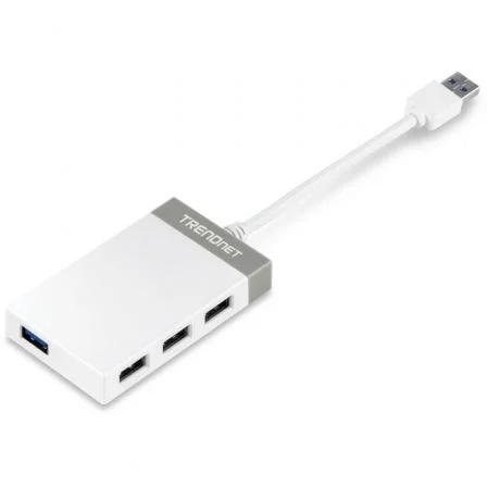 TRENDnet TU3-H4E Hub USB 3.0 de 4 puertos, Blanco y Gris TRENDnet TU3-H4E Hub USB 3.0 de 4 puertos, Blanco y Gris